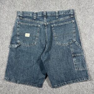 Vintage Wrangler Jean Shorts Mens 36 Blue Denim Carpenter Workwear Skater Y2K